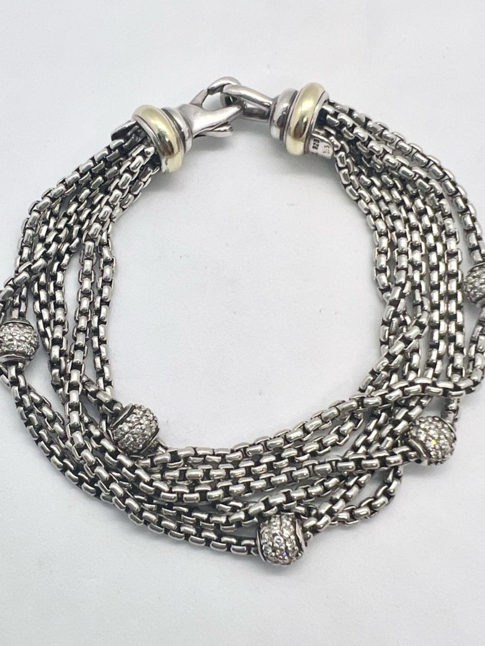 David Yurman 6 Strand Bracelet with diamond balls